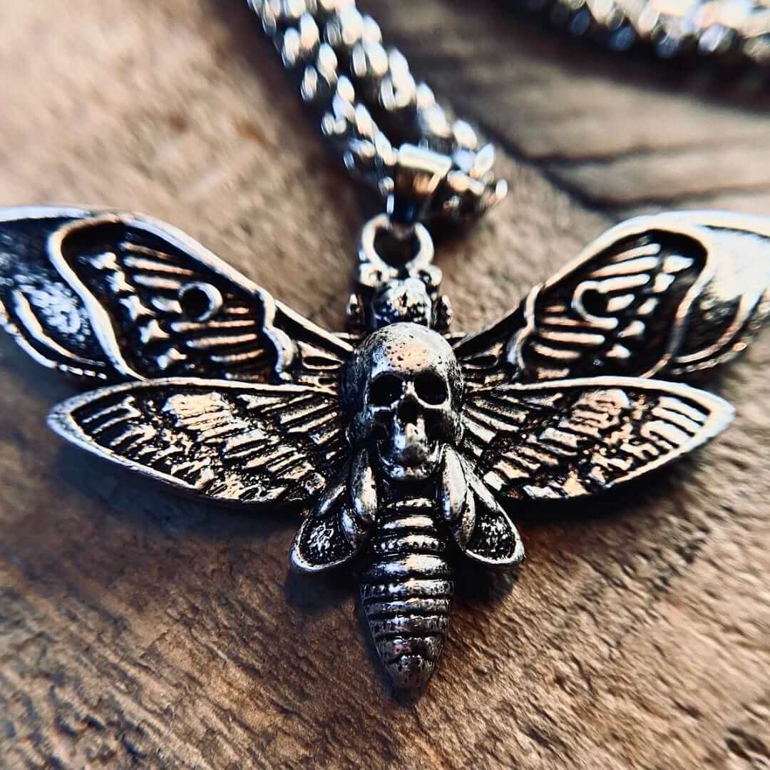 Death's Head Moth Pendant Necklace - Rebirth, Transformation, Mystique - Image 3