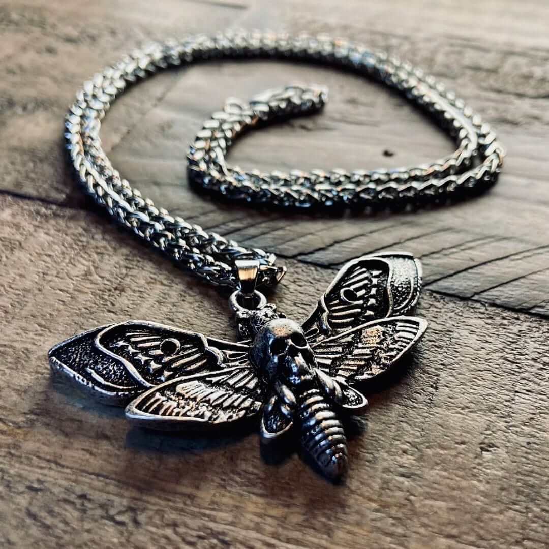 Death's Head Moth Pendant Necklace - Rebirth, Transformation, Mystique - Image 4