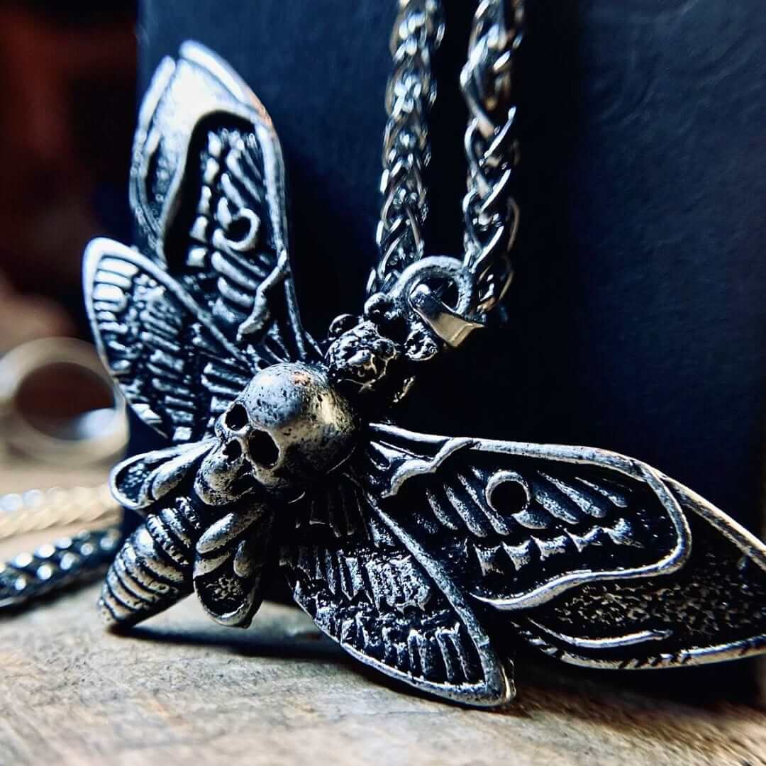 Death's Head Moth Pendant Necklace - Rebirth, Transformation, Mystique - Image 5