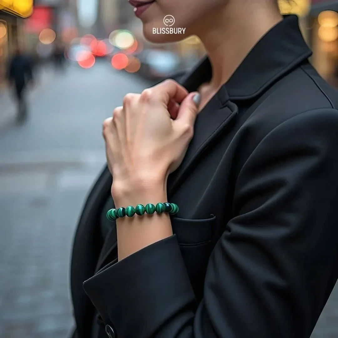 Green Malachite Bracelet - Growth, Optimism, Resilience (Large) - Image 8