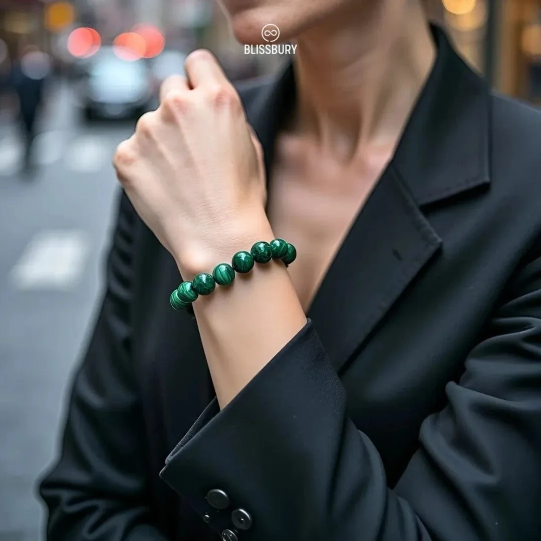 Green Malachite Bracelet - Growth, Optimism, Resilience (Large) - Image 7