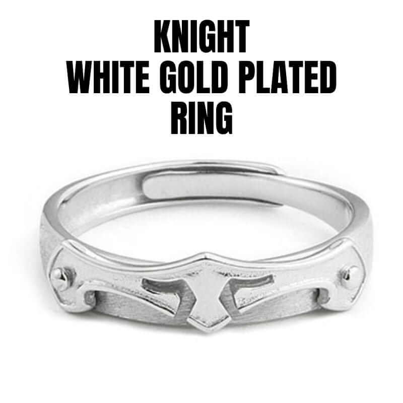 Knight & Princess White Gold Plated Couple Ring - Love, Devotion, Commitment - Image 3