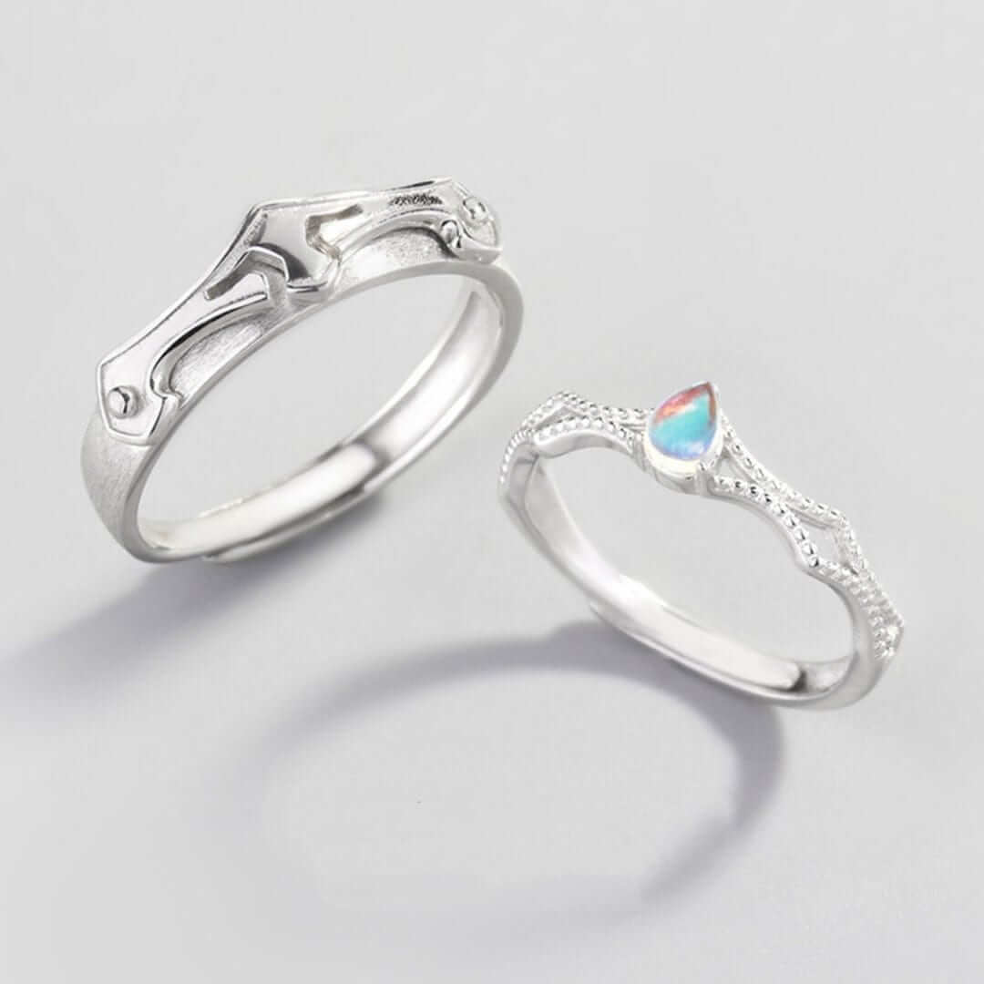Knight & Princess White Gold Plated Couple Ring - Love, Devotion, Commitment - Image 5