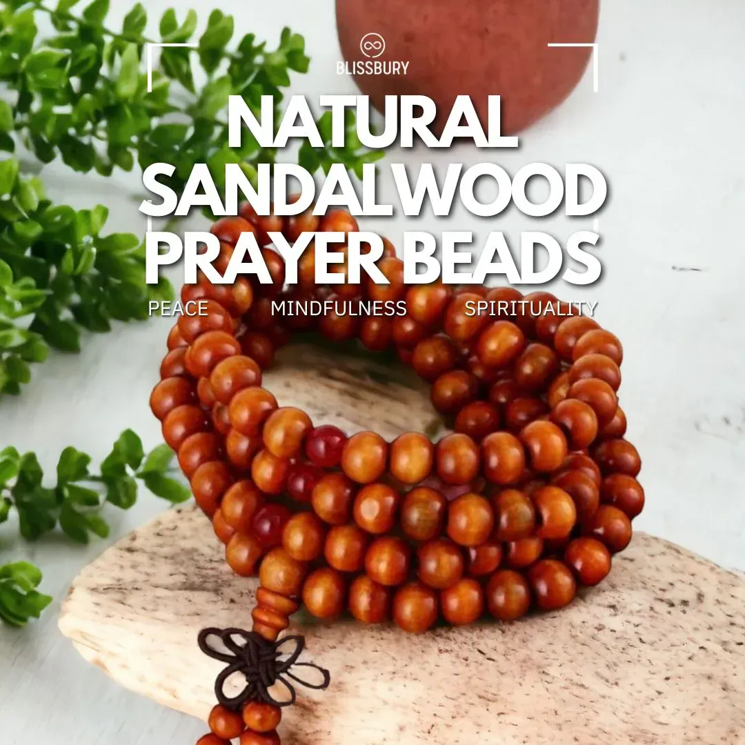 Natural Sandalwood Prayer Beads - Peace, Mindfulness, Spirituality - Image 4
