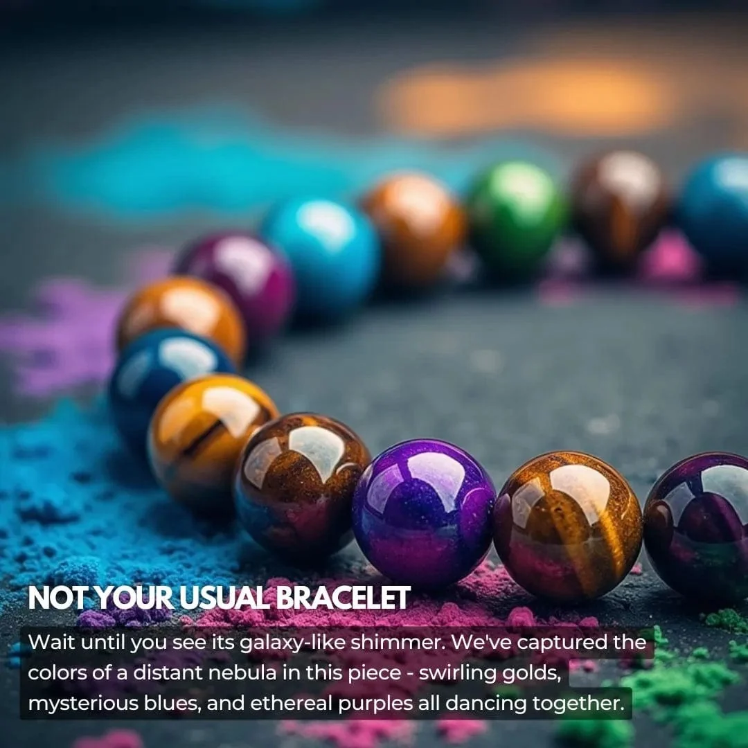 Nebula Multicolor Tiger's Eye Bracelet - Wonder, Intuition, Focus (Large) - Image 4