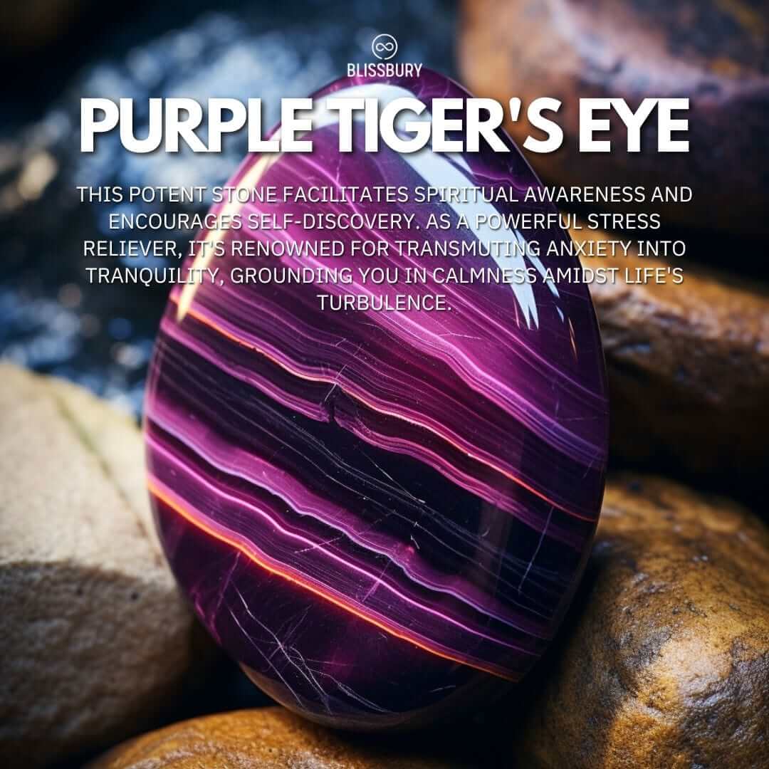 Purple Tiger's Eye Bracelet - Tranquility, Clarity, Harmony (Large) - Image 4