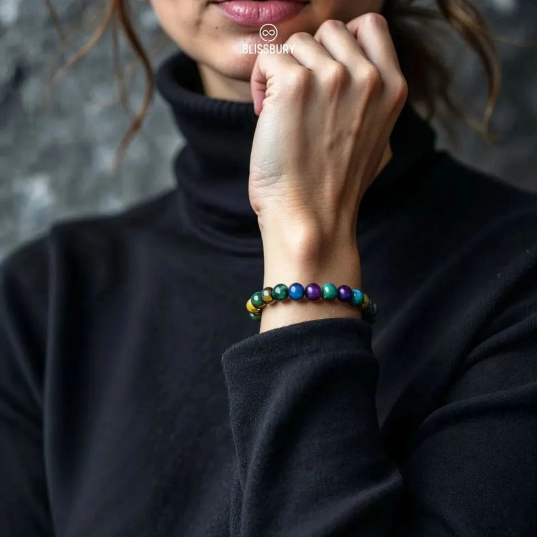 Rainbow Aura Quartz Bracelet: Spirituality, Creativity, Clarity - Image 6