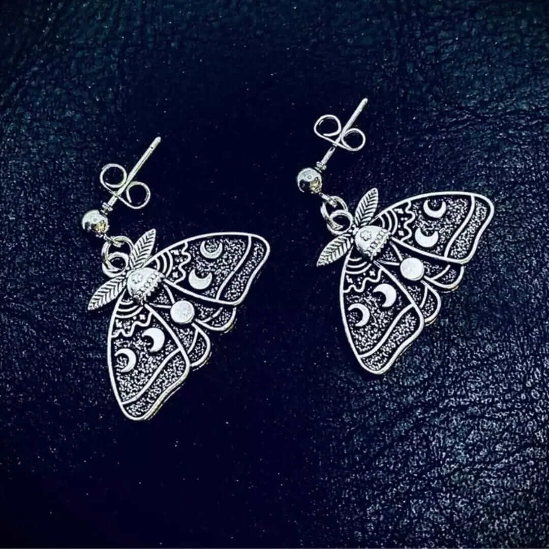 Silver Luna Moth Earrings - Alluring, Mystical, Ethereal - Image 3