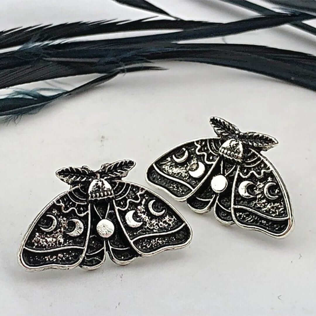 Silver Luna Moth Earrings - Alluring, Mystical, Ethereal - Image 4