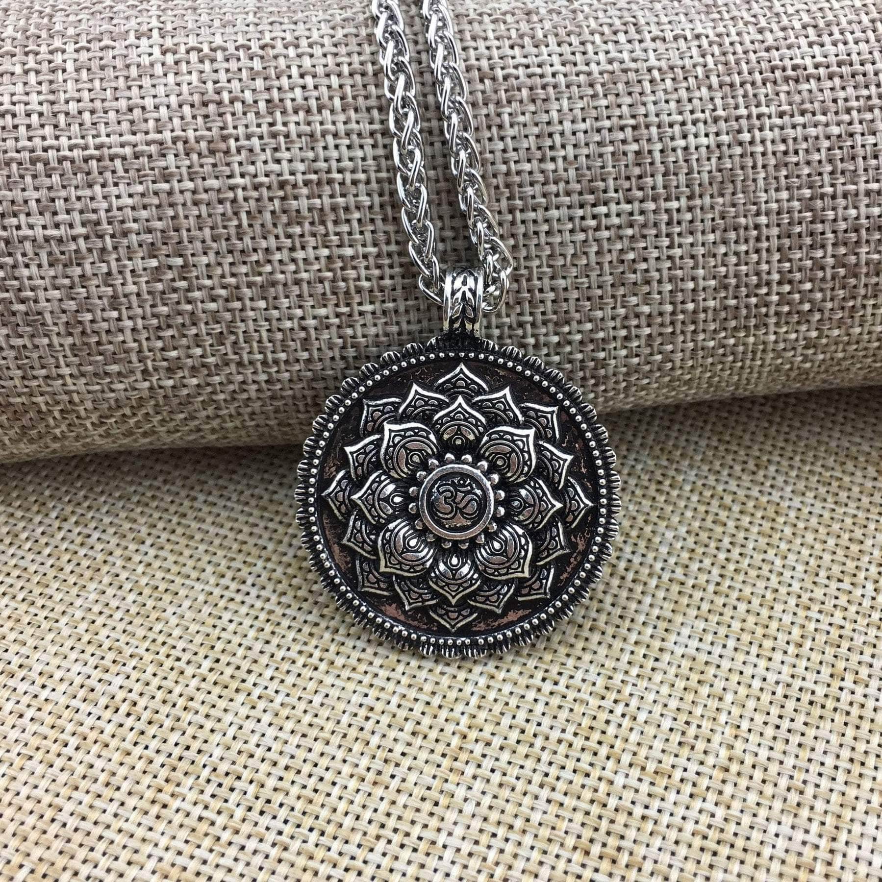 Tibetan Lotus Mandala Necklace - Growth, Spirituality, Enlightenment - Image 4