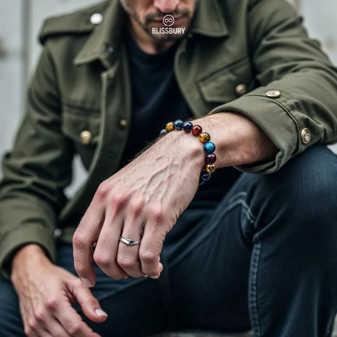 Trinity Tiger's Eye Bracelet - Courage, Confidence, Harmony - Image 5