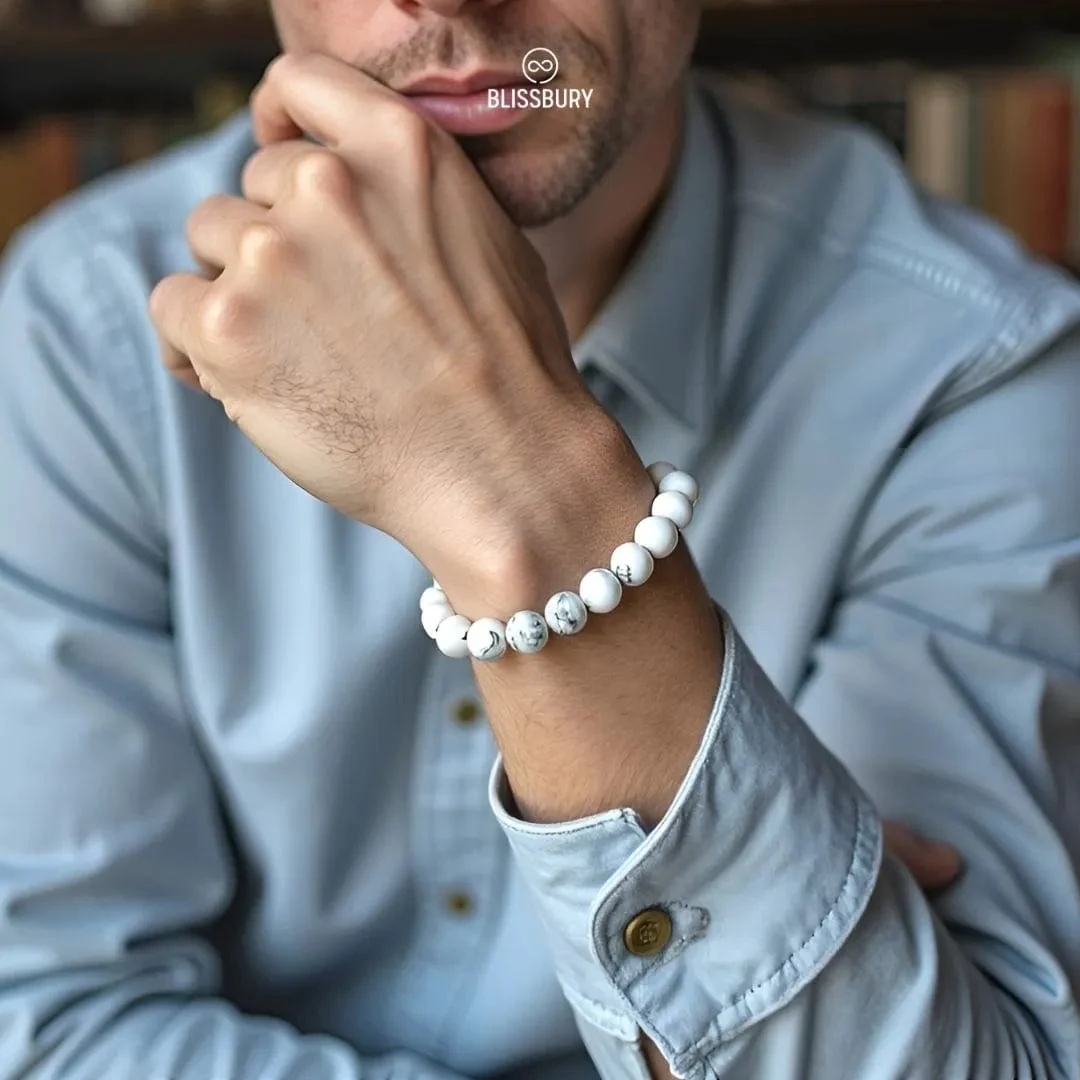 White Turquoise Bracelet - Peace, Tranquility, Mindfulness - Image 5