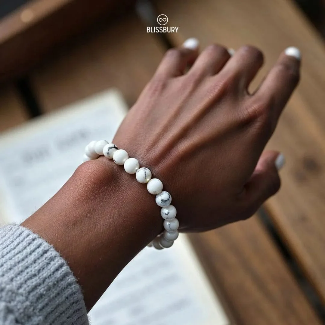 White Turquoise Bracelet - Peace, Tranquility, Mindfulness - Image 7